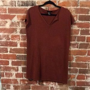 Burnt orange t-shirt dress.